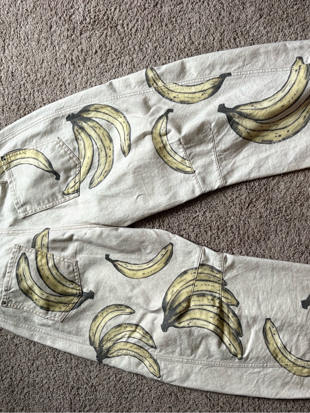 We The Free 'Go Bananas' Wide Leg Linen Pants — Natural with Yellow Banana Print - Picture 5 of 5